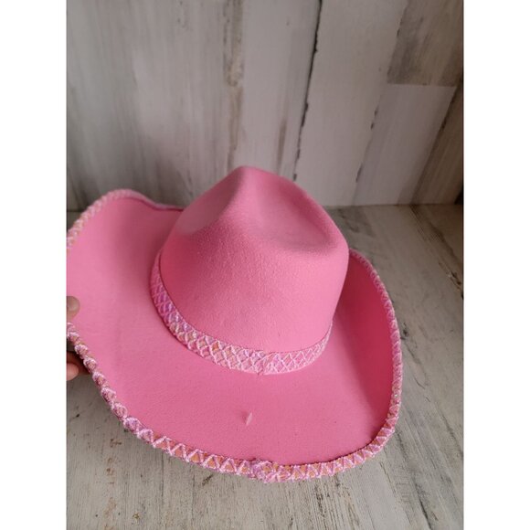 Pink sequin cowboy hat Halloween costume accessory Prop - Picture 7 of 10
